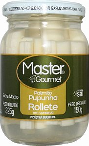 Palmito Master Gourmet Pupunha Inteiro Vidro - Embalagem 6X150 GR - Preço Unitário R$9,84