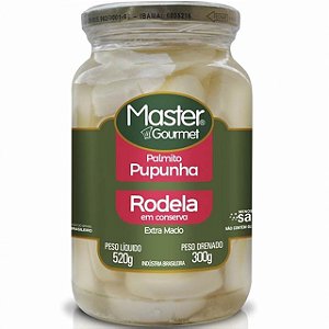 Palmito Master Gourmet Pupunha Rodelas Vidro - Embalagem 5X300 GR - Preço Unitário R$11,66