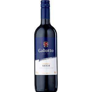 Vinho Galiotto Tinto Seco - Embalagem 12X750 ML - Preço Unitário R$17,12