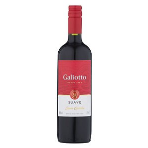Vinho Galiotto Tinto Suave - Embalagem 12X750 ML - Preço Unitário R$17,09