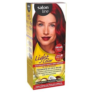 Tintura Light Color Salon Line Coloracao Suave Sem Amonia 66.46 Vermelho Cereja 45Gr - Embalagem 3X45 GR - Preço Unitário R$16,62