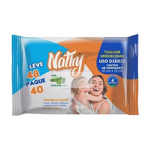 Lenco Umedecido Toalha Nathy Promocional Com 48 Lencos - Embalagem 1X48 UN