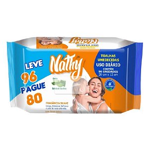 Lenco Umedecido Toalha Nathy Promocional Com 96 Lencos - Embalagem 1X96 UN