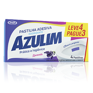Desinfetante Sanitario Azulim Pastilha Adesiva Lavanda Leve 4 Pague 3 - Embalagem 48X1 UN - Preço Unitário R$4,63