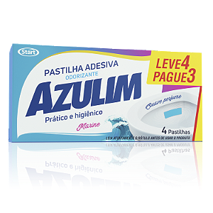 Desinfetante Sanitario Azulim Pastilha Adesiva Marine Leve 4 Pague 3 - Embalagem 48X1 UN - Preço Unitário R$4,63