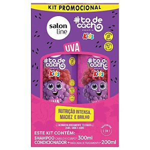 Kit Infantil Salon Line Kids Shampoo 300Ml + Condicionador 200Ml To De Cacho Uva - Embalagem 1X2 UN