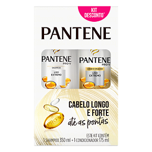 Kit Pantene Pro-V Shampoo 350Ml + Condicionador 175Ml Liso Extremo - Embalagem 1X2 UN