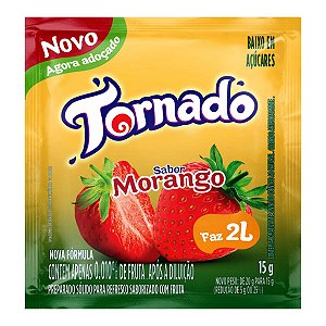 Refresco Em Po Adocado Tornado Morango 15Gr - Embalagem 20X15 GR - Preço Unitário R$0,80