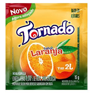 Refresco Em Po Adocado Tornado Laranja 15Gr - Embalagem 20X15 GR - Preço Unitário R$0,80