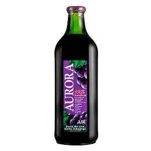 Suco De Uva Integral Tinto Aurora Vidro 1,5 Litros - Embalagem 6X1,5 LT - Preço Unitário R$26,66