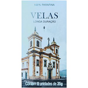 Vela Sao Domingos Igreja Mariana 35Gr - Embalagem 24X8 UN - Preço Unitário R$10,07