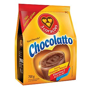 Achocolatado Em Po Chocolatto 3 Coracoes Sache 700Gr - Embalagem 12X700 GR - Preço Unitário R$14,24
