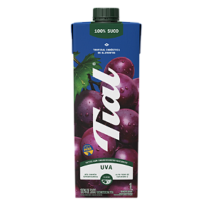 Suco Tial Misto Uva E Pera 100% Suco Sem Adicao De Acucar 1 Litro - Embalagem 12X1 LT - Preço Unitário R$9,46