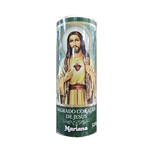 Vela Votiva Mariana Sagrado Coracao De Jesus 320Gr  - Embalagem 6X1 UN - Preço Unitário R$11,64