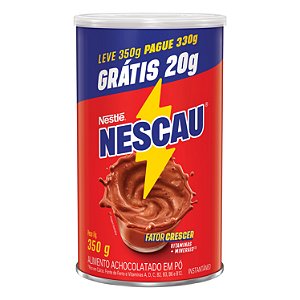 Achocolatado Em Po Nescau Cilindrico Leve 350Gr Pague 330Gr - Embalagem 6X350 GR - Preço Unitário R$10,62