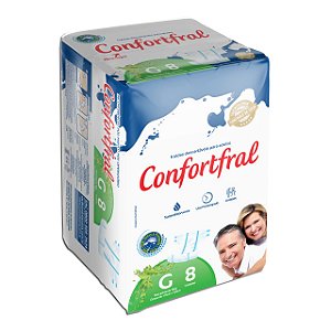 Fralda Descartavel Geriatrica Confortfral G - Pacote Com 8 Fraldas - Embalagem 1X8 UN