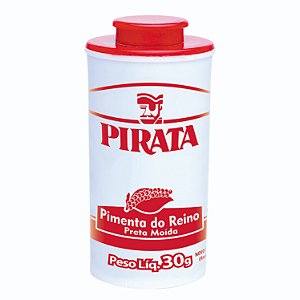 Pimenta Do Reino Preta Moida Pirata Tubo 30Gr - Embalagem 24X30 GR - Preço Unitário R$7,61