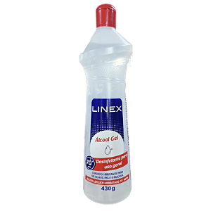 Alcool Em Gel Linex 70 Inpm Desinfetante 430Gr - Embalagem 12X430 GR - Preço Unitário R$6,05