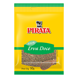 Erva Doce Pirata Cartela 10Gr - Embalagem 30X10 GR - Preço Unitário R$2,13