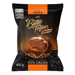 Bala Butter Toffees Arcor Intense Recheio Com Chocolate 53% Cacau Sabor Trufa 400Gr - Embalagem 1X400 GR