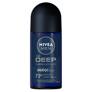 Desodorante Rollon Nivea Men Deep Carvao Ativado 50Ml - Embalagem 1X50 ML