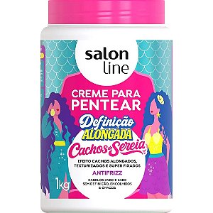 Creme De Cabelo Para Pentear Salon Line Definicao Alongada Cachos De Sereia 1Kg - Embalagem 1X1 KG