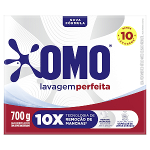 Detergente Lava Roupas Sabao Em Po Omo Caixa Lavagem Perfeita 700Gr - Embalagem 20X700 GR - Preço Unitário R$11,67
