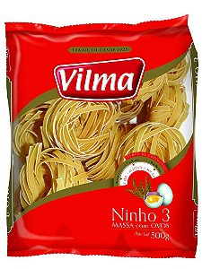 Macarrao Ninho Ovos Vilma Numero 3 - 500Gr - Embalagem 20X500 GR - Preço Unitário R$6,72