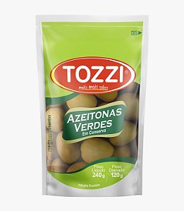 Azeitona Verde Tozzi Com Caroço Sache 120Gr - Embalagem 24X120 GR - Preço Unitário R$3,77