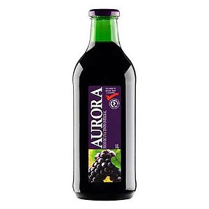 Suco De Uva Integral Tinto Aurora Vidro 1Litro - Embalagem 6X1 LT - Preço Unitário R$15,16