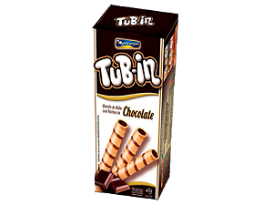 Biscoito Wafer Tub-In Chocolate 48Gr - Embalagem 24X48 GR - Preço Unitário R$2,23
