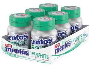 Goma De Mascar Mentos Garrafa Pure White Spearmint 56Gr - Embalagem 6X56 GR - Preço Unitário R$11,98
