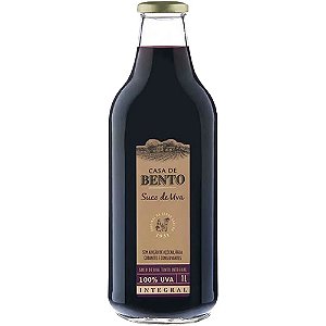 Suco De Uva Integral Tinto Casa Bento Vidro 1Litro - Embalagem 6X1 LT - Preço Unitário R$18,20