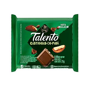 Chocolate Talento Mini Castanha Para 25Gr - Embalagem 15X25 GR - Preço Unitário R$3,38