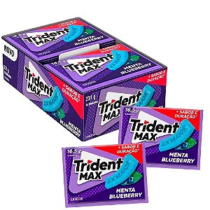 Goma De Mascar Trident Max Menta Blueberry 16,5G - Embalagem 14X1 UN - Preço Unitário R$3,68