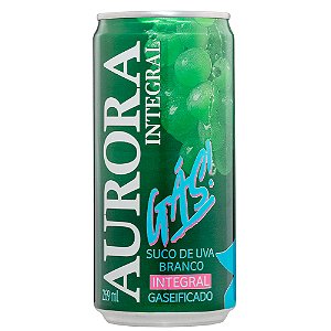 Suco De Uva Integral Aurora Branco Gaseificado Lata 269Ml - Embalagem 12X269 ML - Preço Unitário R$6,28
