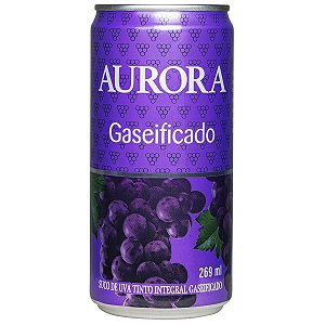 Suco De Uva Integral Aurora Tinto Gaseificado Lata 269Ml - Embalagem 12X269 ML - Preço Unitário R$6,28