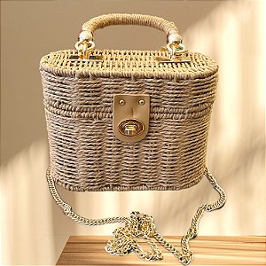 BOLSA PALHA FASHIONISTA bege- ML26