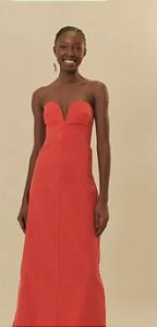 VESTIDO RETO DECOTE VERMELHO - ML24