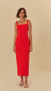 Vestido alça crepe vermelho FARM - ML24