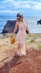 Vestido trico rayon com franja - ML25-