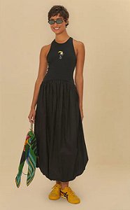 VESTIDO BALONE BORDADO PRETO FARM - ML25-