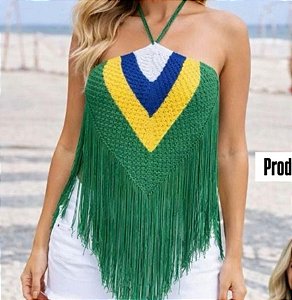 TOP TRICO RAION VERDE FRANJAS BRASIL - ML26