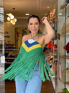 BLUSA CROCHE FRENTE UNICA FRANJAS - ML26