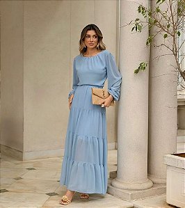 Conjunto Blusa e Saia Chiffon