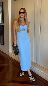 Vestido Midi Pespontado