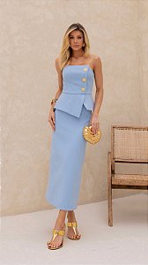 Conjunto de Saia Midi Blusa Tomara Que Caia