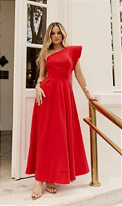 Vestido Midi Pespontado