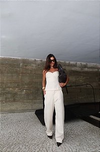 Conjunto Feminino Tomara que Caia Bege