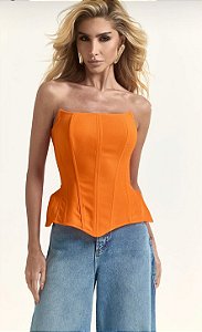 Corset Feminino Laranja Ajustado FruFru Store